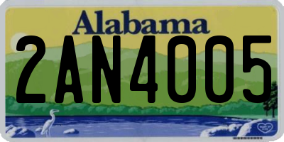 AL license plate 2AN4005