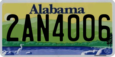 AL license plate 2AN4006