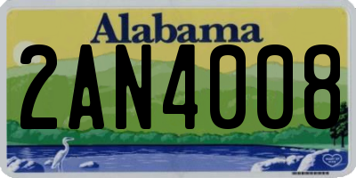 AL license plate 2AN4008