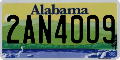 AL license plate 2AN4009