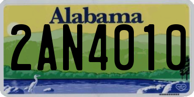 AL license plate 2AN4010