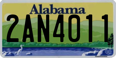 AL license plate 2AN4011