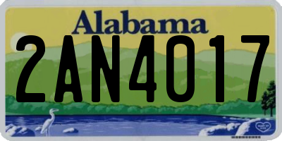 AL license plate 2AN4017