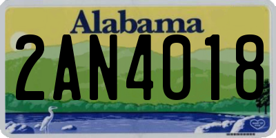 AL license plate 2AN4018