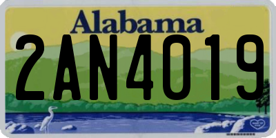 AL license plate 2AN4019