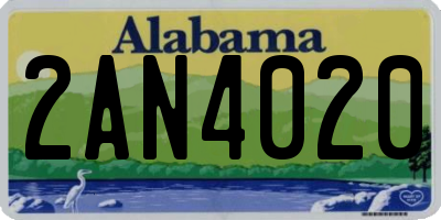 AL license plate 2AN4020