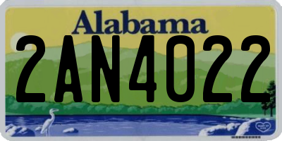 AL license plate 2AN4022