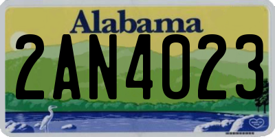 AL license plate 2AN4023