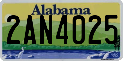 AL license plate 2AN4025