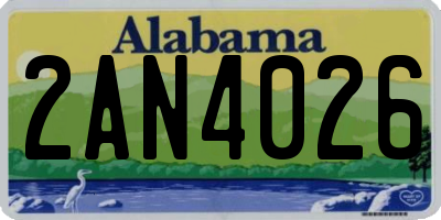 AL license plate 2AN4026