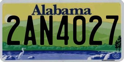 AL license plate 2AN4027