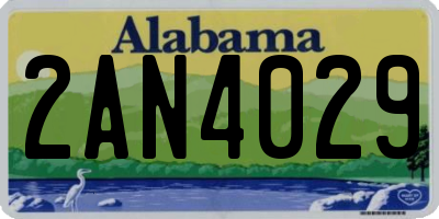 AL license plate 2AN4029