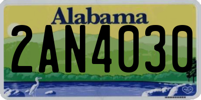 AL license plate 2AN4030