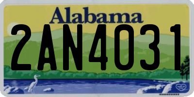 AL license plate 2AN4031