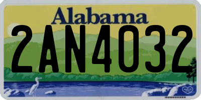 AL license plate 2AN4032