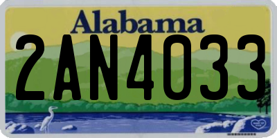 AL license plate 2AN4033