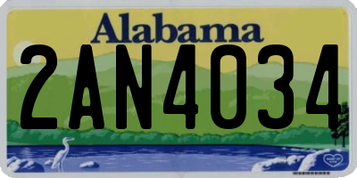 AL license plate 2AN4034