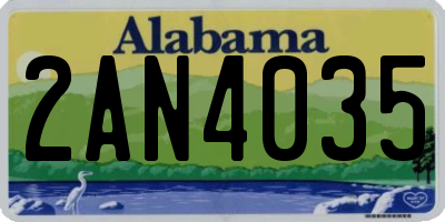 AL license plate 2AN4035