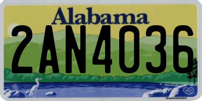 AL license plate 2AN4036