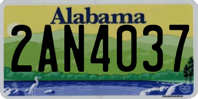 AL license plate 2AN4037
