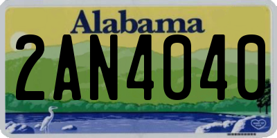 AL license plate 2AN4040
