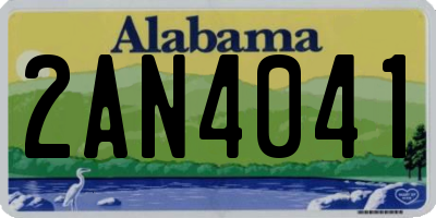 AL license plate 2AN4041