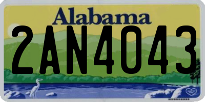 AL license plate 2AN4043
