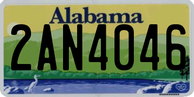 AL license plate 2AN4046