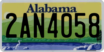 AL license plate 2AN4058