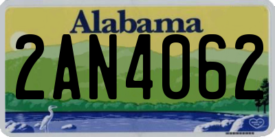 AL license plate 2AN4062