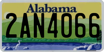 AL license plate 2AN4066