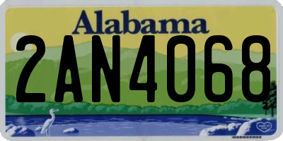 AL license plate 2AN4068