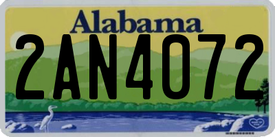 AL license plate 2AN4072