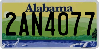 AL license plate 2AN4077