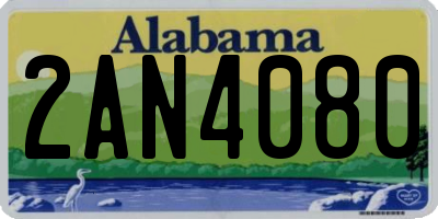 AL license plate 2AN4080