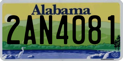 AL license plate 2AN4081