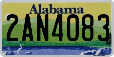 AL license plate 2AN4083