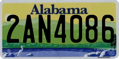 AL license plate 2AN4086