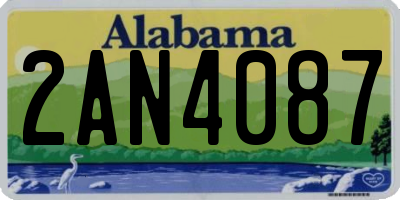 AL license plate 2AN4087
