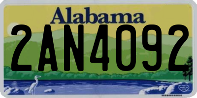 AL license plate 2AN4092
