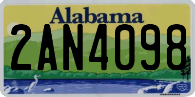 AL license plate 2AN4098