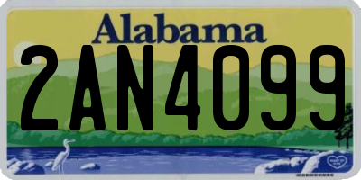 AL license plate 2AN4099