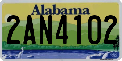 AL license plate 2AN4102