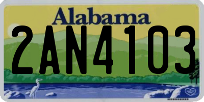AL license plate 2AN4103
