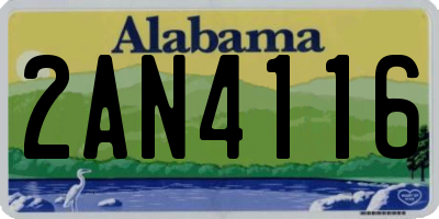 AL license plate 2AN4116