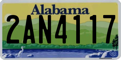 AL license plate 2AN4117