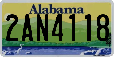 AL license plate 2AN4118