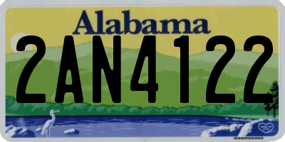 AL license plate 2AN4122