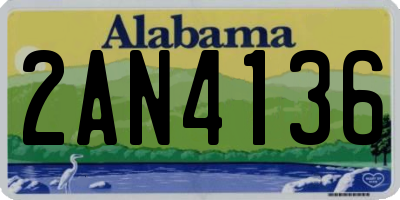 AL license plate 2AN4136