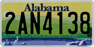 AL license plate 2AN4138